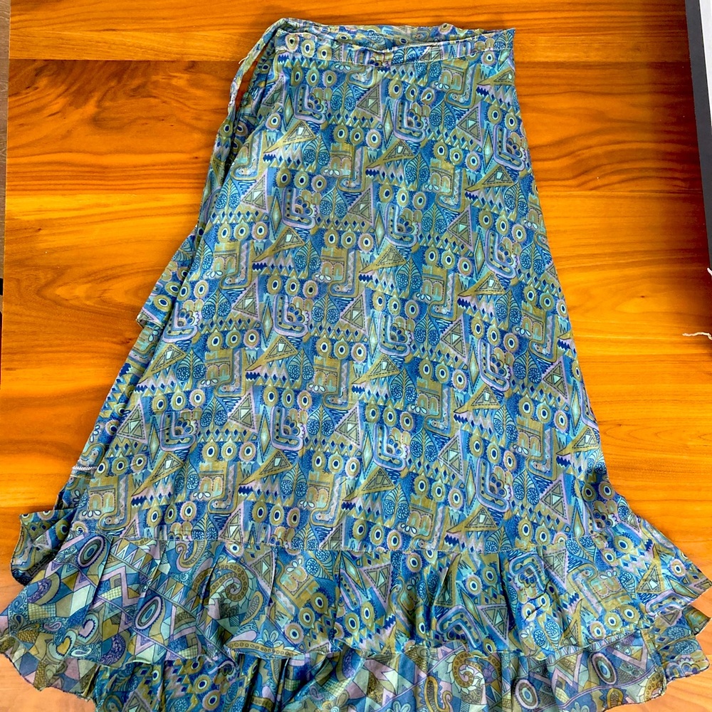 Unique 100% Silk Wraparound Skirt